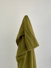 Load image into Gallery viewer, Moss Vintage Finish, Piece Washed 100% Linen fabric
