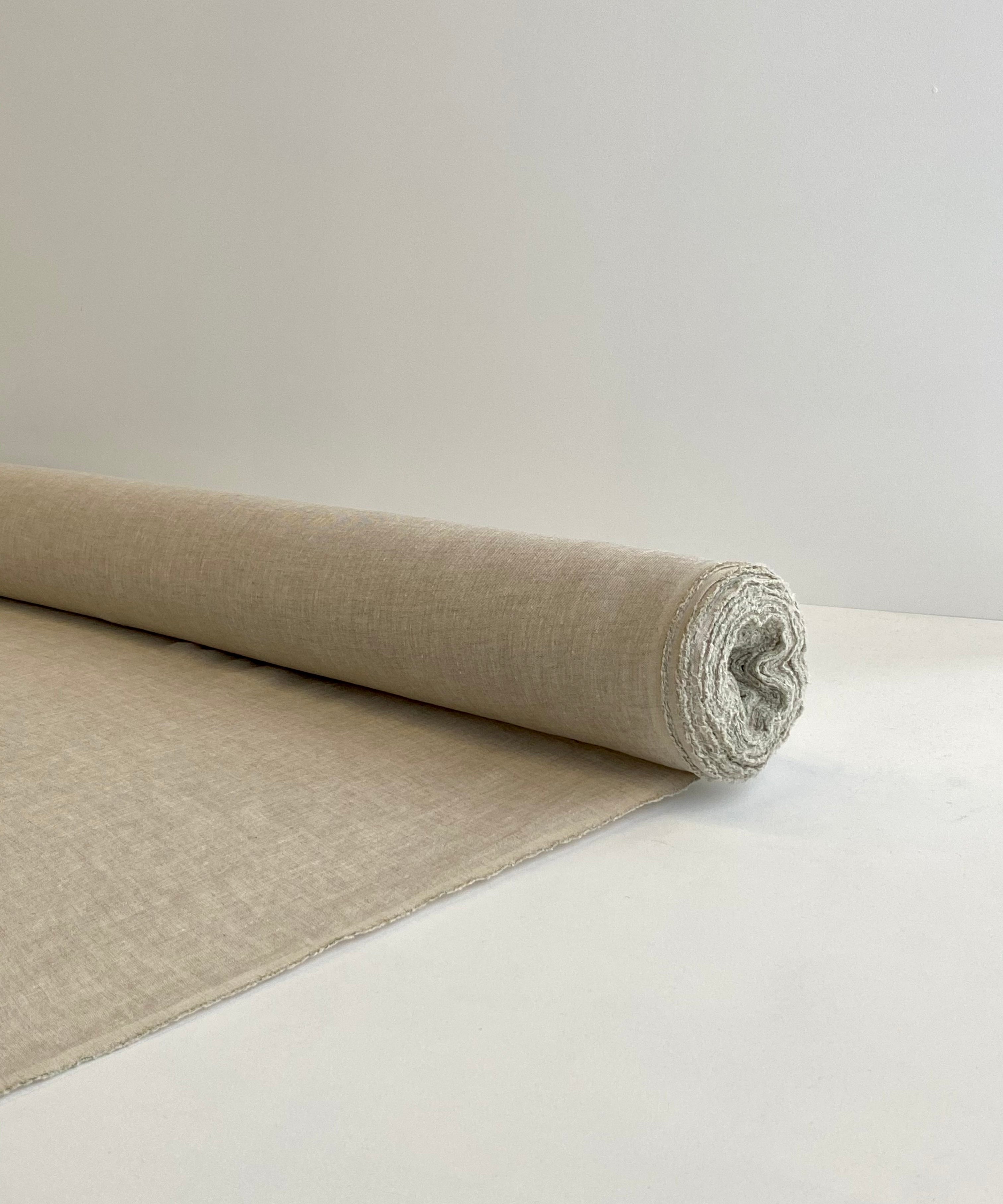 Oatmeal Vintage Finish, Piece Washed 100% Linen fabric