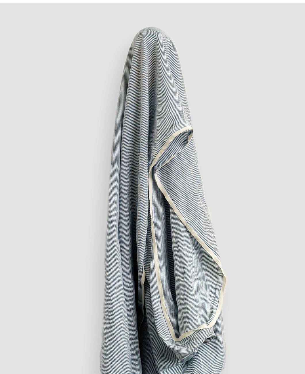 Chambray Off White Stripe 100% Linen Vintage Finish 145gsm $42pm