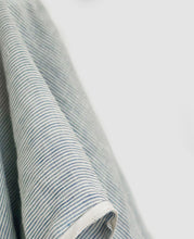 Load image into Gallery viewer, Chambray Off White Stripe 100% Linen Vintage Finish 145gsm $45 pm

