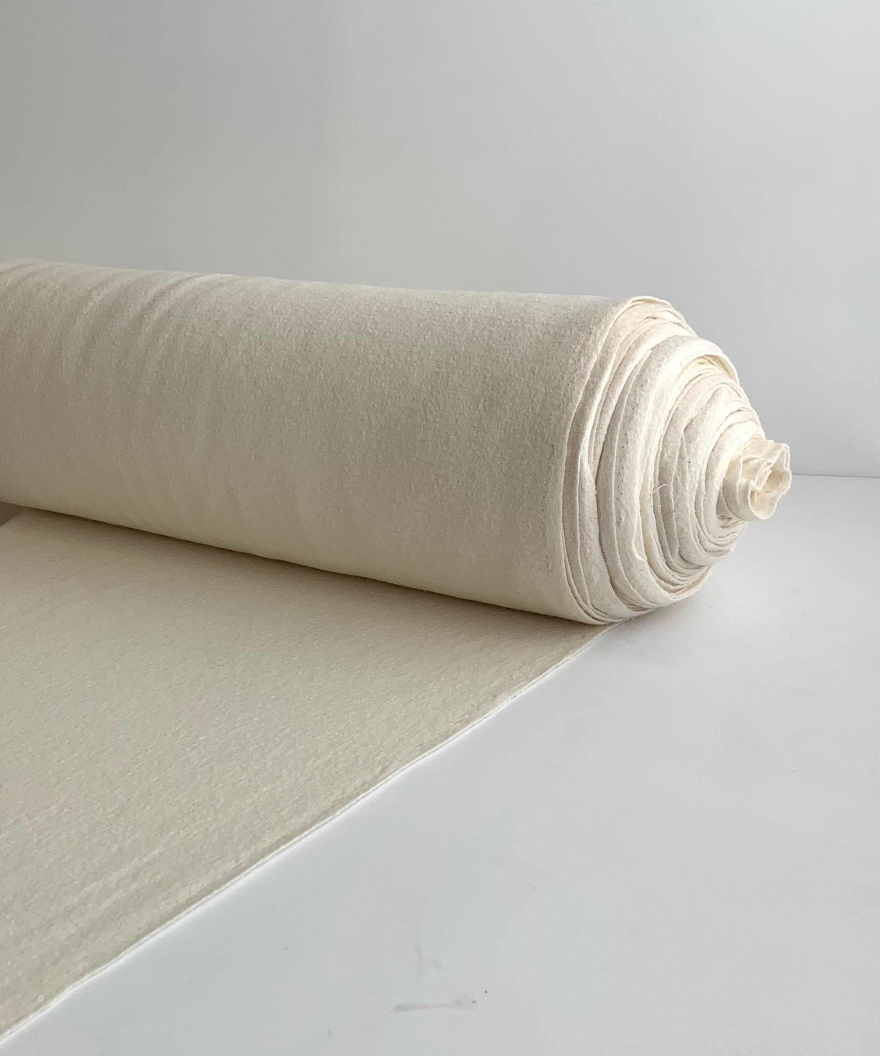 Ivory Boiled Wool fabric