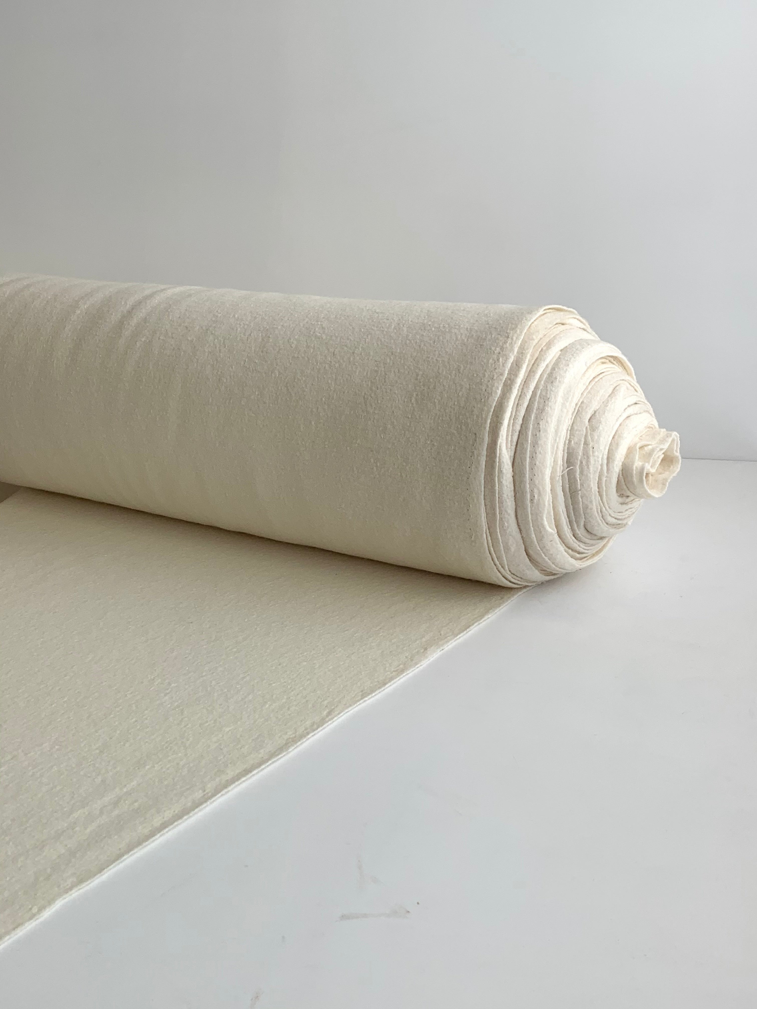 Ivory Boiled Wool fabric