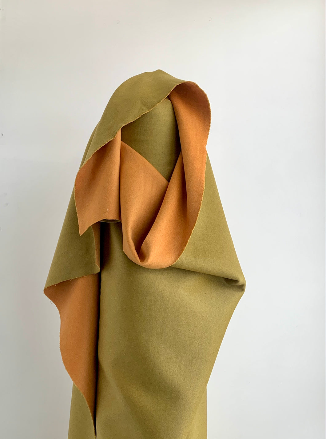 Moss/Gold Double Face Wool Blend fabric