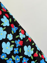 Load image into Gallery viewer, 100% Poplin Cotton Blue &amp; Red Flower Print 150cm $22pm
